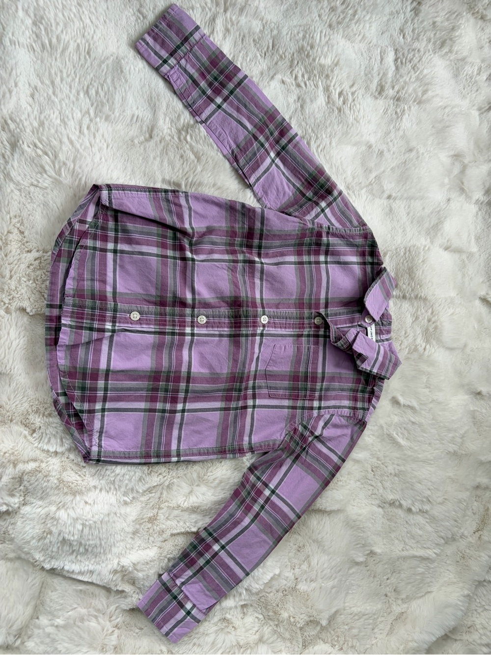 Janie and Jack Lavender Plaid Button-Down Shirt